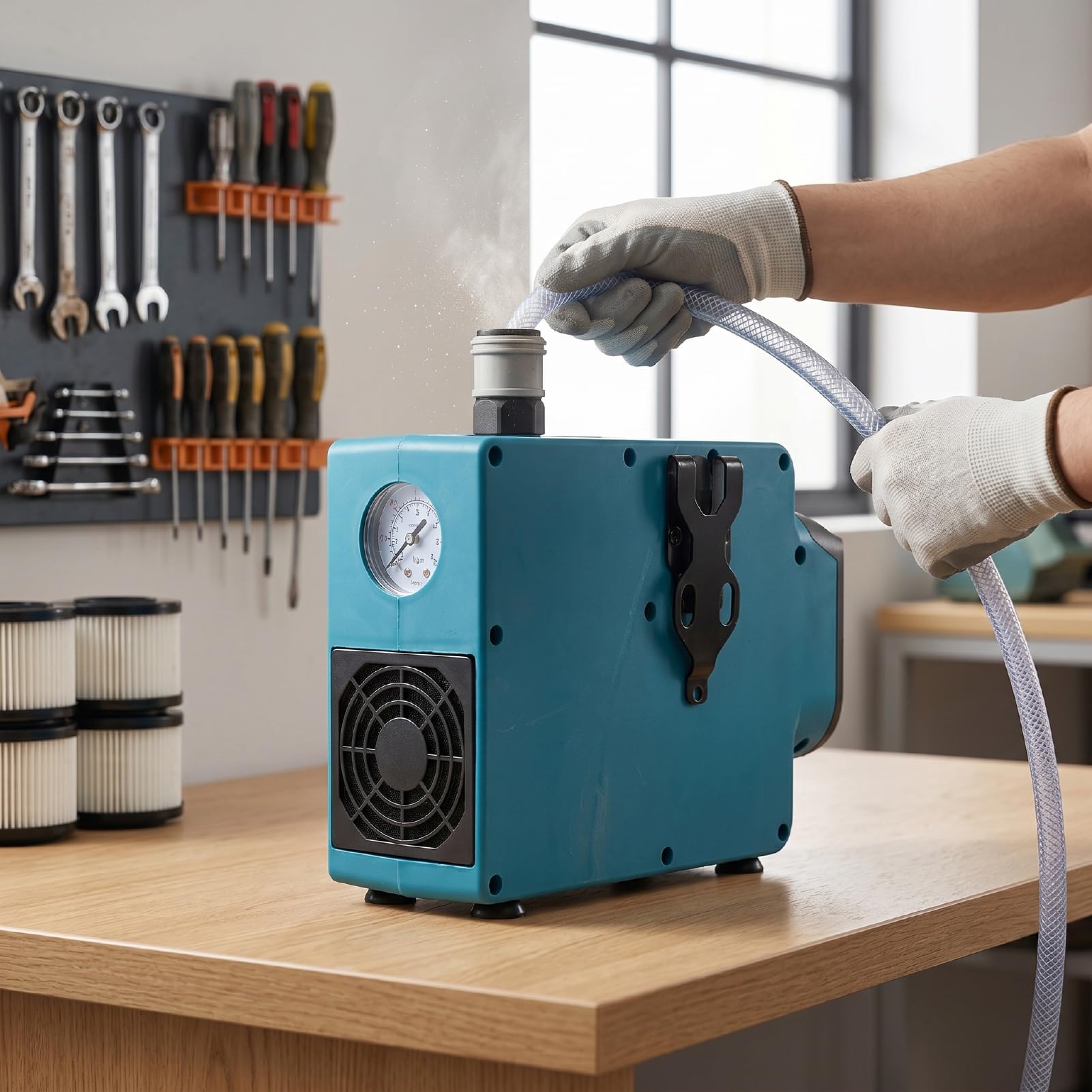 Eujgoov Compressore D'aria Senza Fili 175PSI Senza Spazzole Olio per Pistola Sparachiodi
