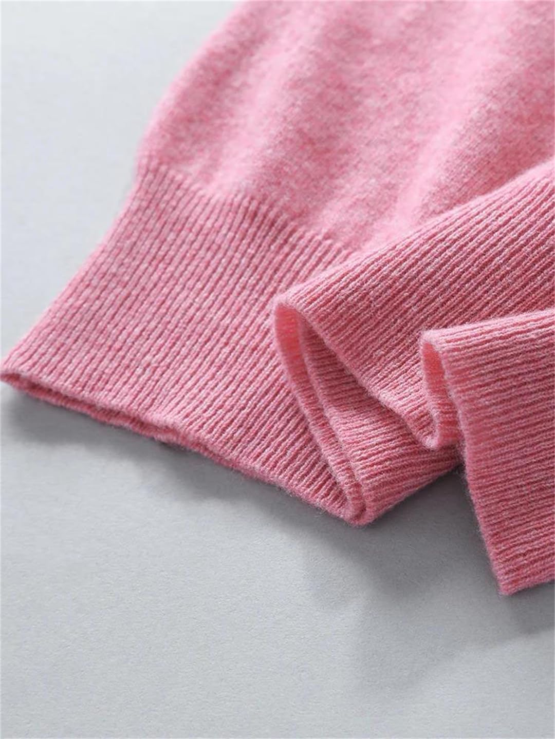 Men's V-Neck Pullover Sweater Cashmere Wool Blend Loose Fit Soft Warm Basic Business Knitted Top