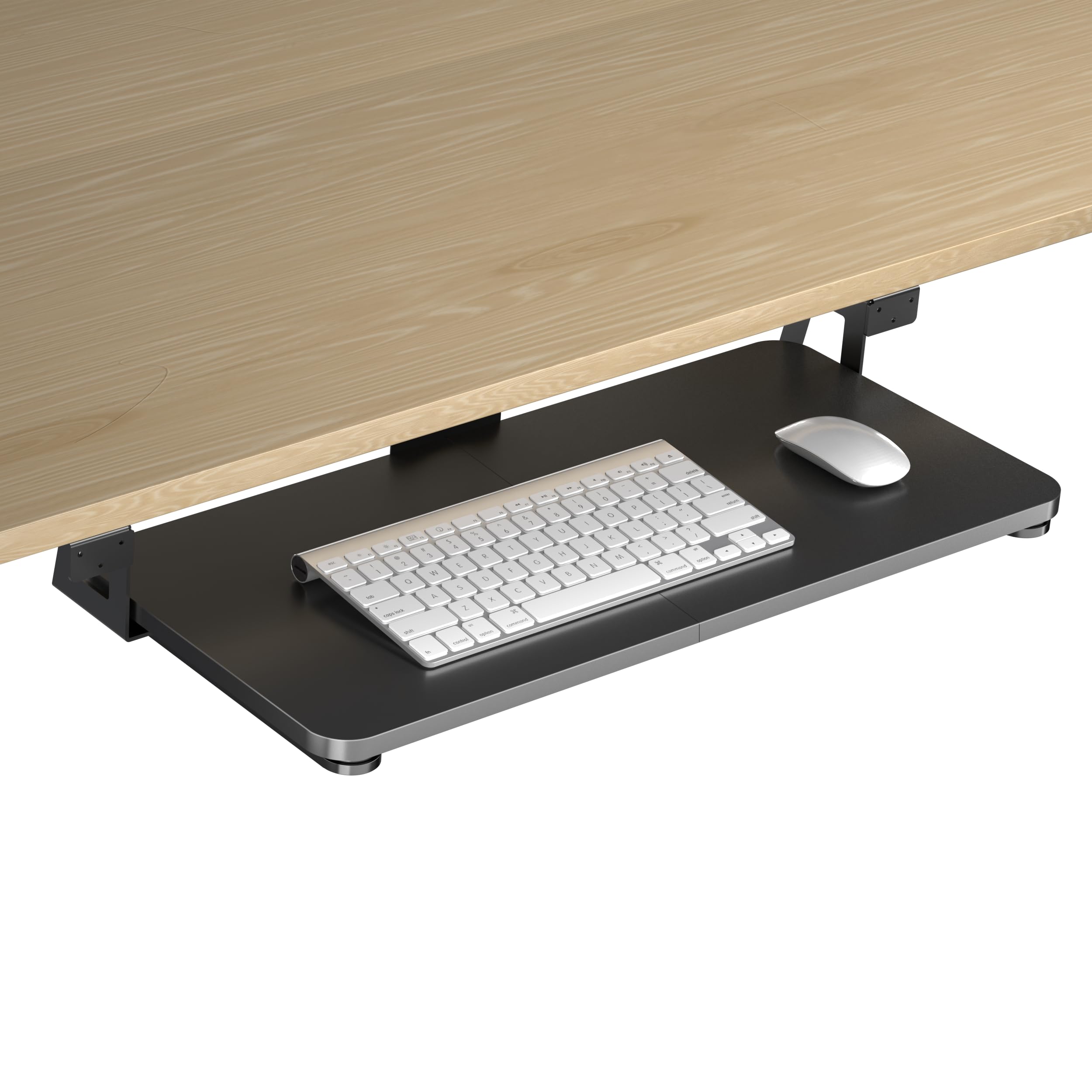 XINLEI Bandeja para Teclado Debajo del Escritorio, 65.5 x 31.1 cm con Abrazadera en C, Plataforma Extraíble y Deslizante, Soporte Ergonómico para Teclado y Ratón para Escribir, Hogar u Oficina