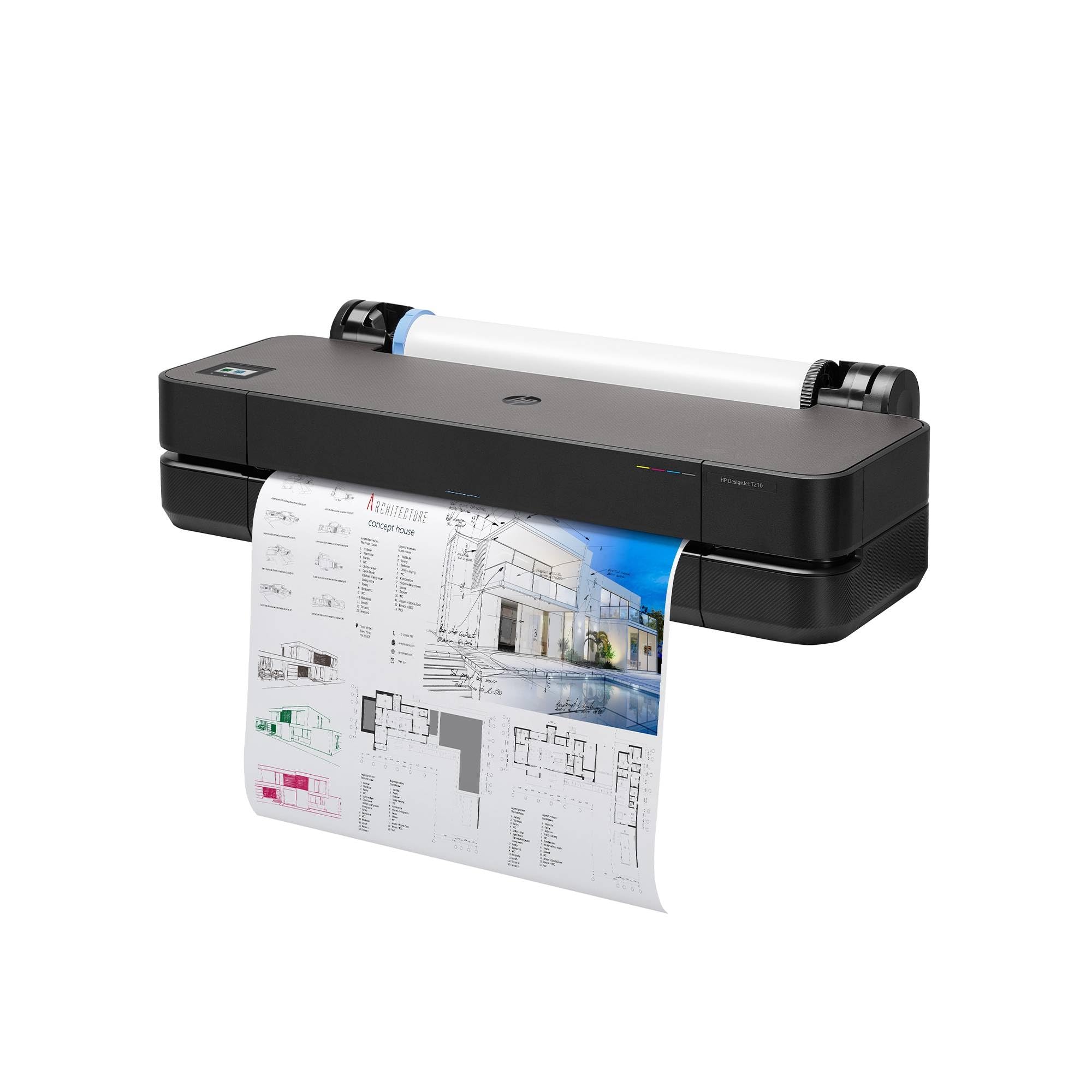 HP DesignJet T250 Stampante per Grandi Formati da 61 cm 5HB06D, Formati supportati da A4 ad A1, velocità 76 Pagine A1 all’Ora, Gigabit Ethernet, USB, Wi-Fi, Garanzia 2 Anni, Edizione 2025, Nero