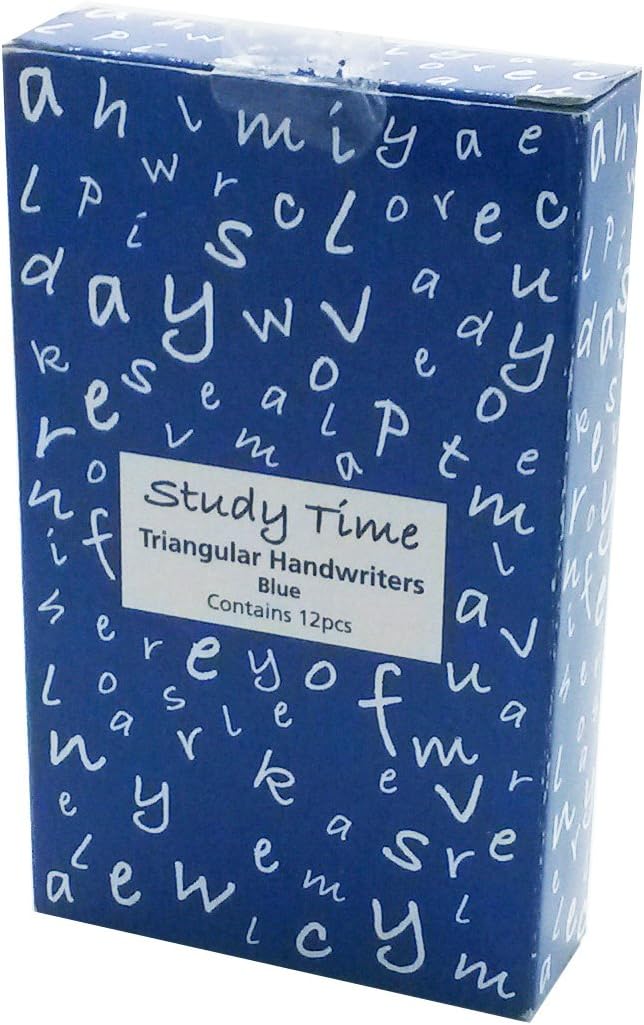 Triangular Handwriting Pens - Blue (Pack of 12)
