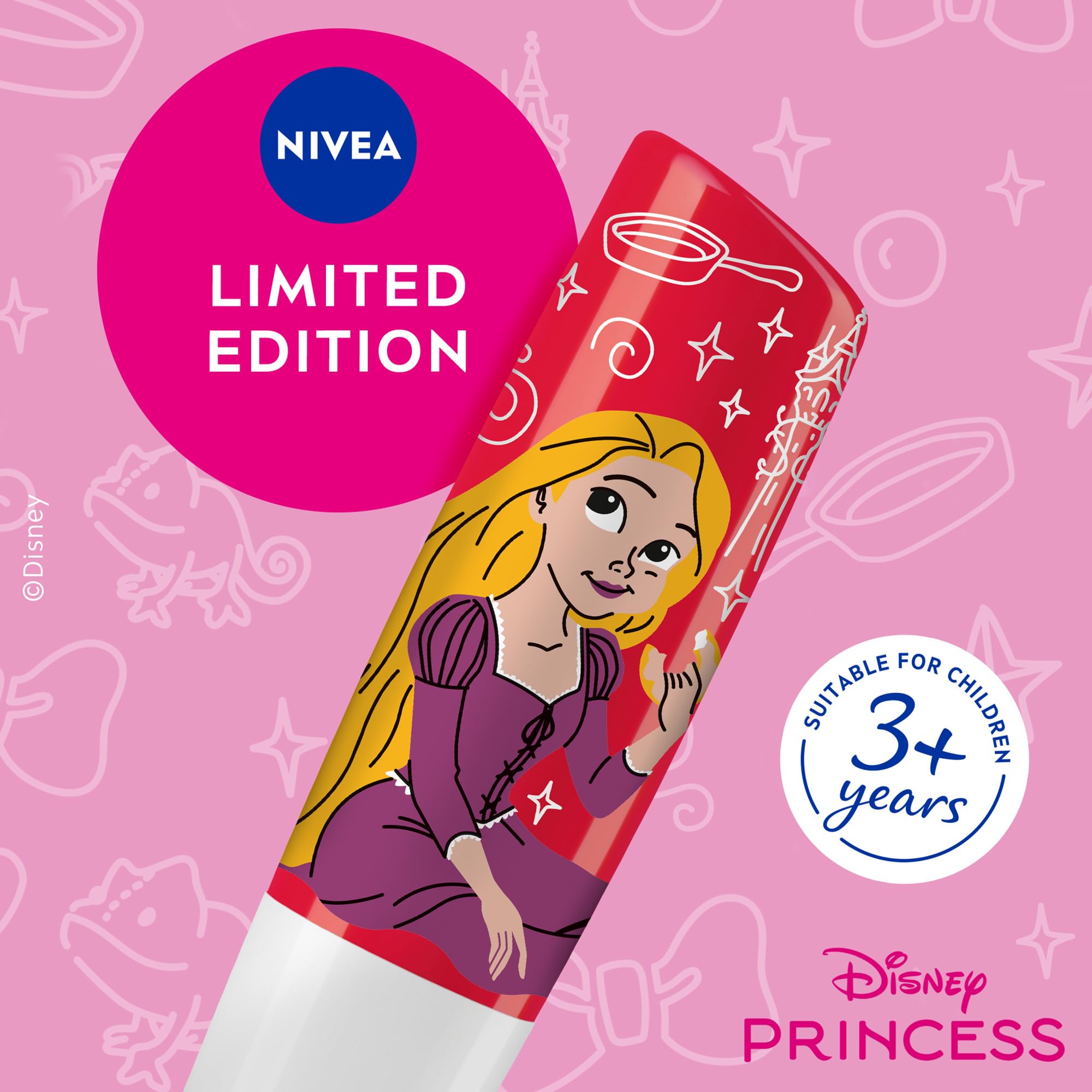 Labello Disney Princess Wild Cranberry Caring Lip Balm 4.8g – Berry Scented Moisturising Lip Care, Smooth Nourishing Hydration for Dry Lips, Kids Teens & Disney Fans, Collectible Princess Edition