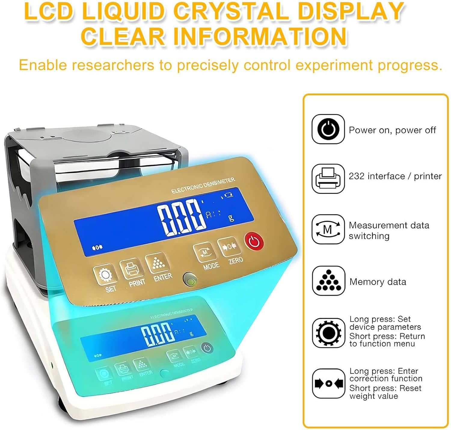 Precious Metal Density Tester | 0.01g/cm³ High Accuracy for Gold & Platinum Purity, Non-Destructive Jewelry Authenticity Tester | LCD Display for K Value & Density Measurement 600k/0.01g