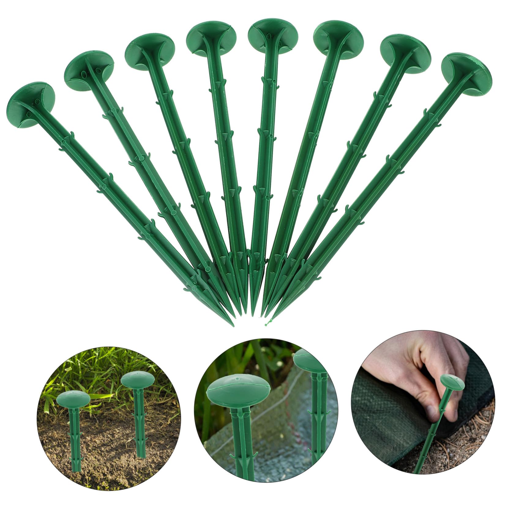 Piquets de Jardin en Plastique Verts 100 Pièces pour Bâche
