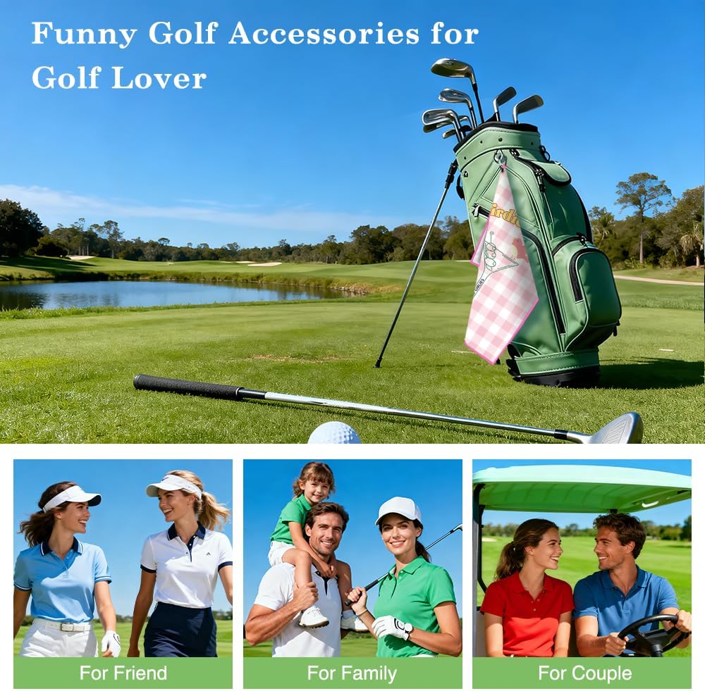 Birdie Juice Pink Golf Towel, Funny Birdie Golf Bag Towel with Clip, Golfing Accessories for Women, Sport Towels for Player, Golfing Gifts for Daughter Sister, Birthday Gifts for Golfer Friend - Image 6