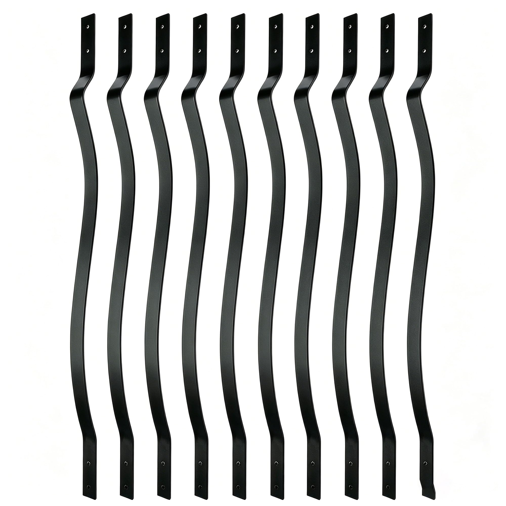 Condition photo showing New/Like New for hziu 26 pack 32-1/4" deck balusters with screws iron deck railing | rustproof pre-drilled wave arc spindles easy install metal spindles for outdoor porch stair deck railing