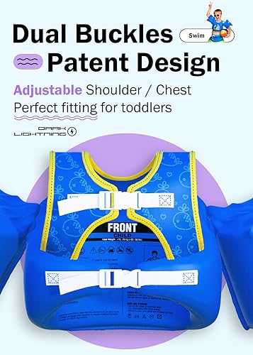 Vista 21 de Dark Lightning USCG - Chaleco de natación para niños de 2, 3, 4, 5, 6 y 7 años, aprobado por la Guardia Costera, chaleco salvavidas para niños