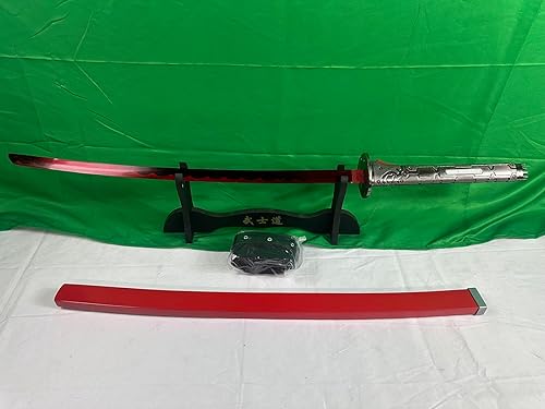 Espada samurái japonesa HF Murasama Metal Gear Hoja Roja Espada Samurai Acero al Carbono Katana Réplica Cosplay Disfraz LARP disponible en Yaxa Colombia
