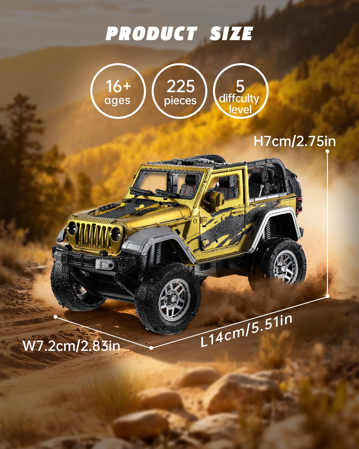 Piececool Metall 3D Puzzle Geländewagen Modellbausatz für Erwachsene Auto 3D Metall Puzzles Schreibtisch Dekor Männer Teenager