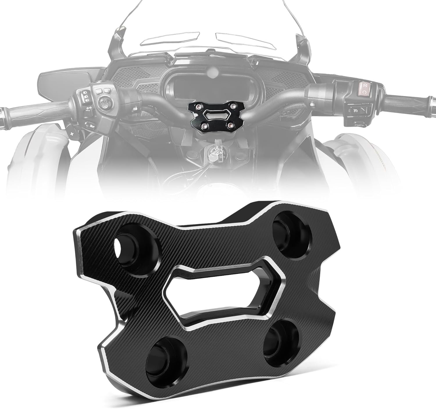 Motofunder Aluminum Handlebar Riser Top Cover Clamp Kit for Can-Am Spyder F3 /F3-S /F3-T (2015-2024) & RT RT-S (2020+) Accessories