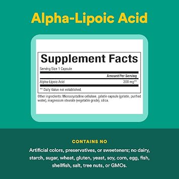 Natural Factors Alpha-Lipoic Acid 200 mg, Antioxidant Support, 120 Capsules