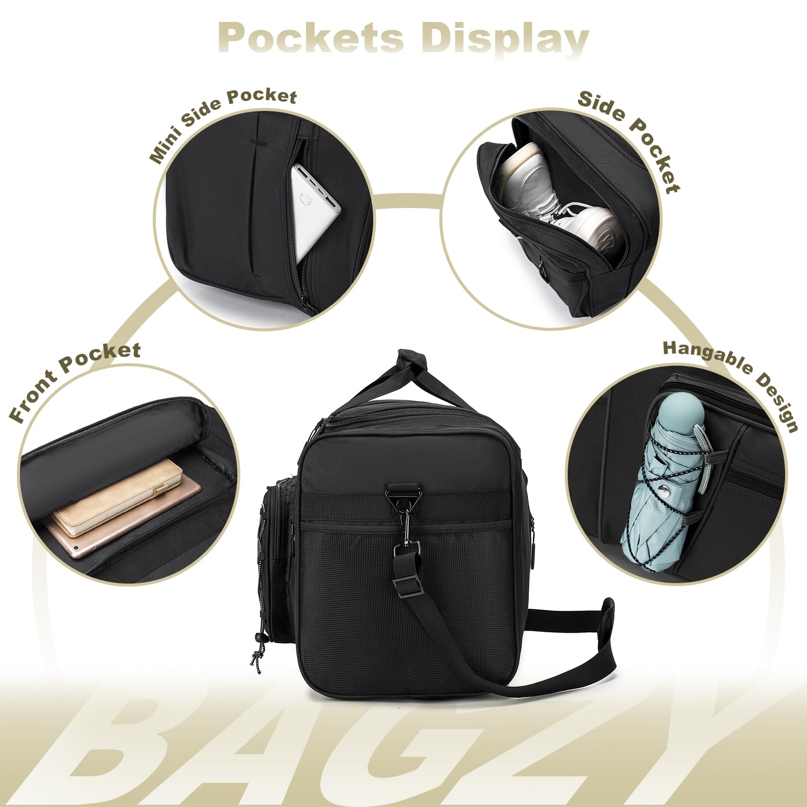BAGZY Reisetasche 70 Liter Groß Sporttasche Herren Damen wasserdichte Handgepäck Koffer Cabin Holdall Bag Weekender Travel Duffle Bag Handtasche Reisetaschen für Gym Camping Reisen Urlaub