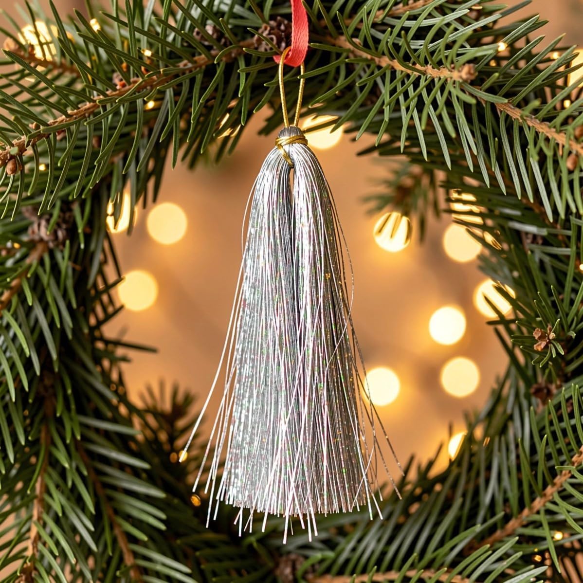 Christmas Icicle Tinsel Xmas Tree Strands, 10000 Silver Foil