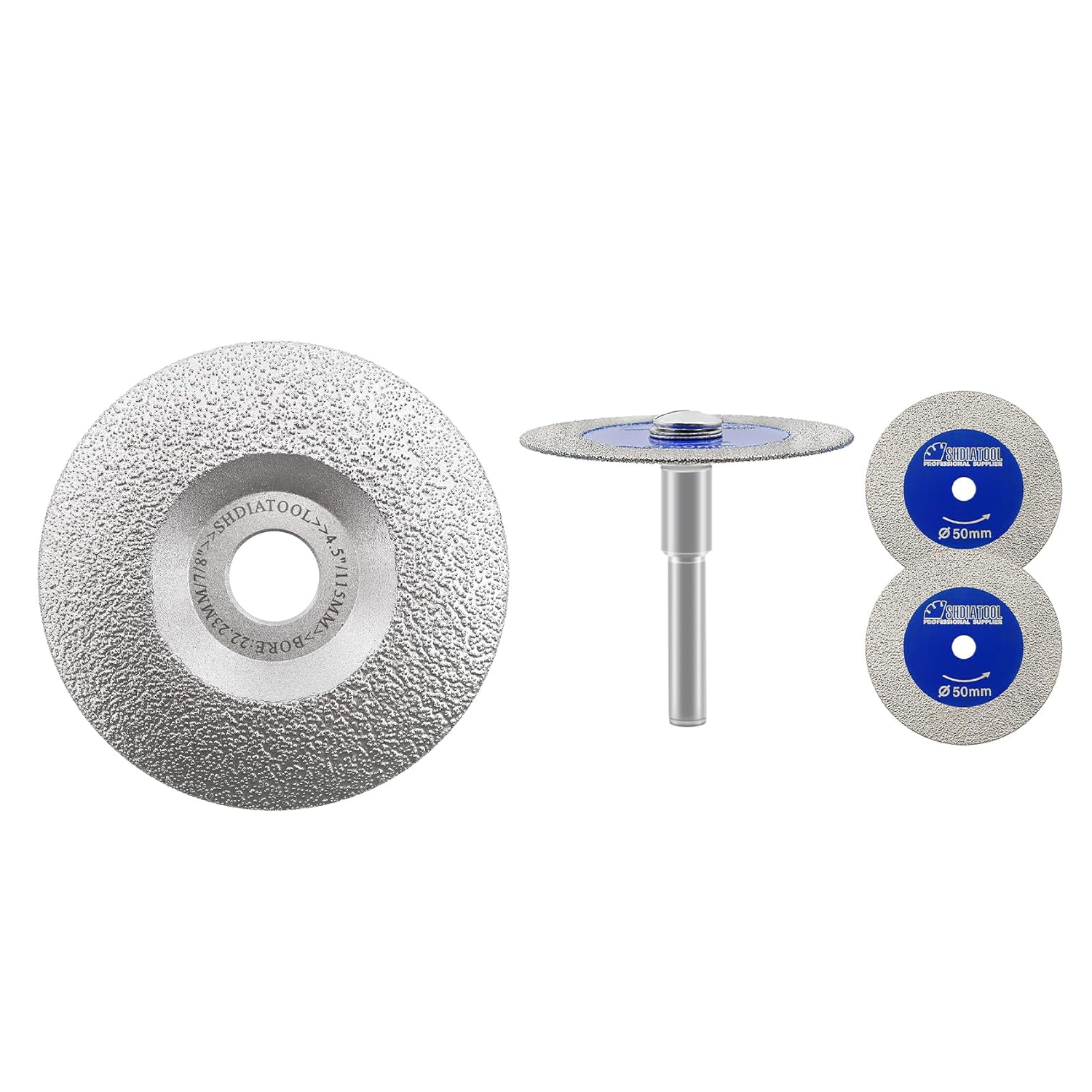 SHDIATOOL Diamond Grinding Cup Wheel 4-1/2 Inch for Granite Marble Iron Steel Masonry Convex Vacuum Brazed Grinding Disc Fits 7/8 Inch Arbor 115mm