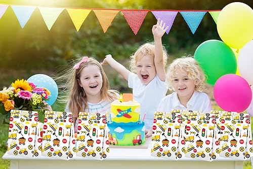 Miniatura 5 de Bolsas de dulces para fiestas de construcción con calcomanías, bolsas de regalo de construcción, suministros para fiestas de cumpleaños con temática