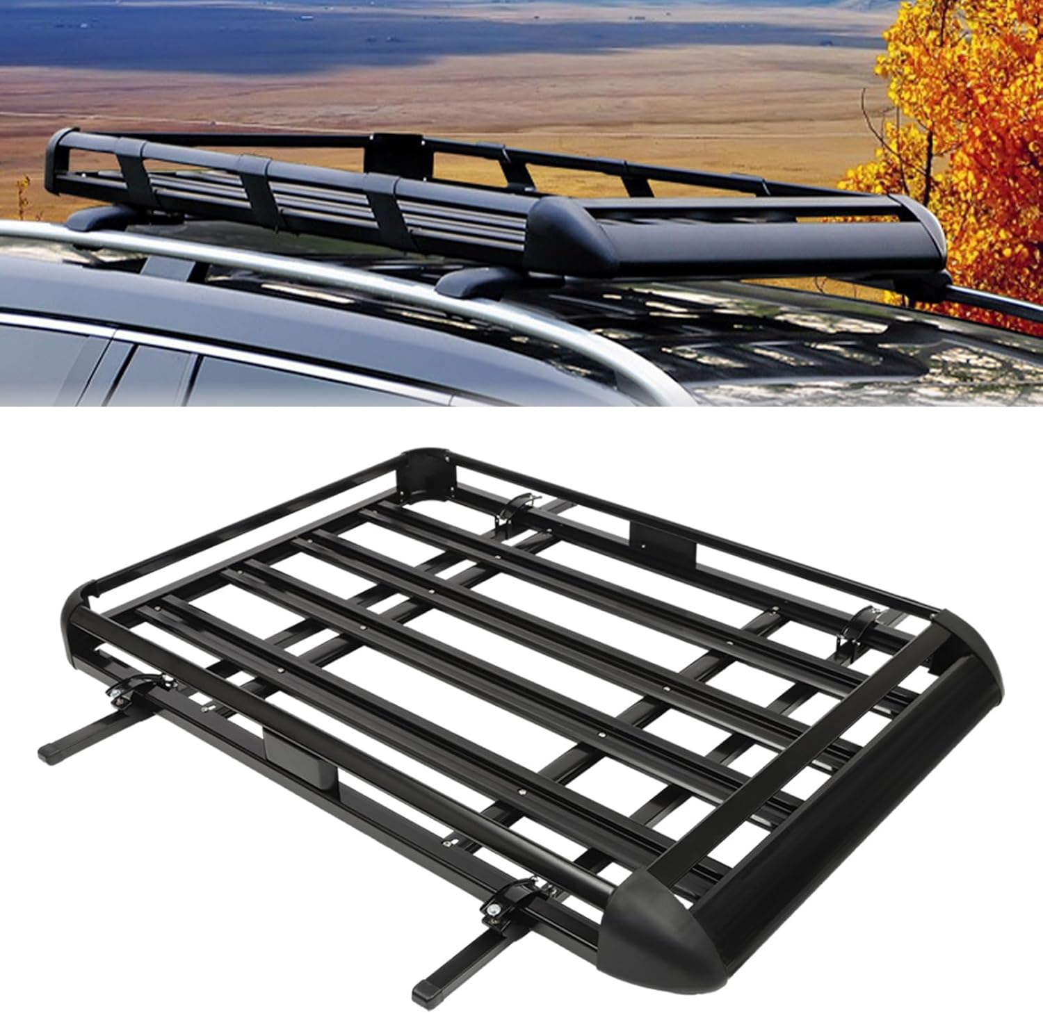 Universal Dachträger Aluminium Für Auto 122-130cm Breite - Bis 75kg Traglast | 146,5cm Querträger Für Fahrräder & Gepäck