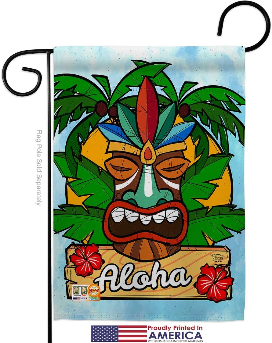 Luau Party Garden Flag Set Wall Hanger Celebration Cake Drink Candy Bouquet Surprise Occasion Anniversary Small Decorative Gift Yard House Banner Made In USA 13 X 18.5