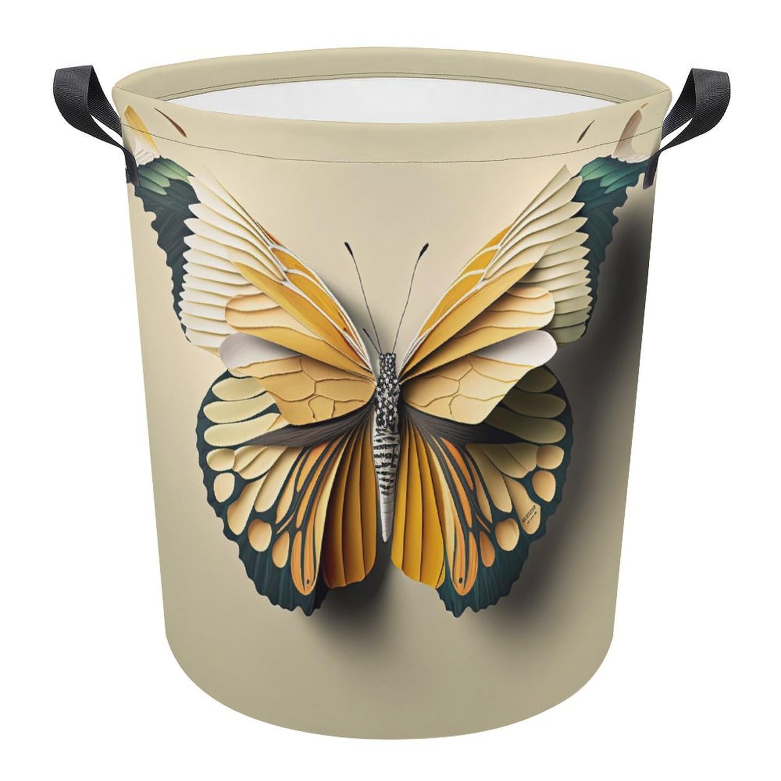Ronda Cestos Para La Colada Mariposa, Mariposa Romántica, Mariposa De Ensueño Ronda Cesta De Lavadero Impermeable Cubo Ropa Sucia Duradero Cesta Ropa Sucia Para Baño Dormitorio 34X42CM