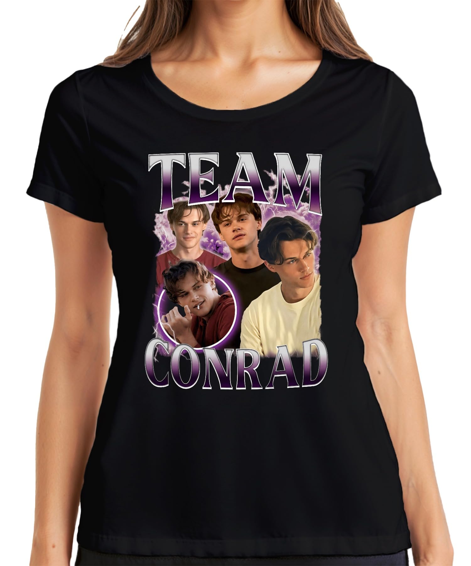 Printera Women's Black Team Conrad Fan Gift Fan Club Series Fan The Summer I Got Pretty T-Shirt, S