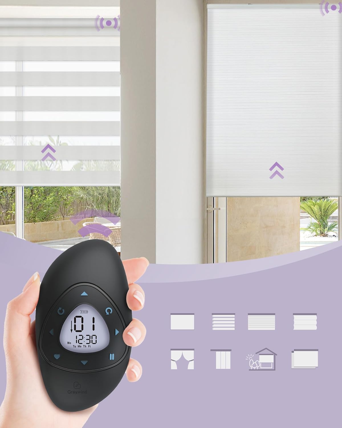 Graywind Roller Shades Blinds Remote Controller Accessories (15-Channel Timing Remote)