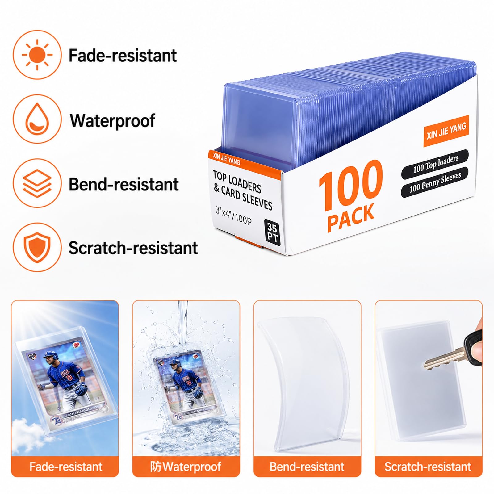 100 Protège-cartes TCG Avec Languette – 90x65 Mm – Pochettes Transparentes Sans PVC/acide – Protection De Collection