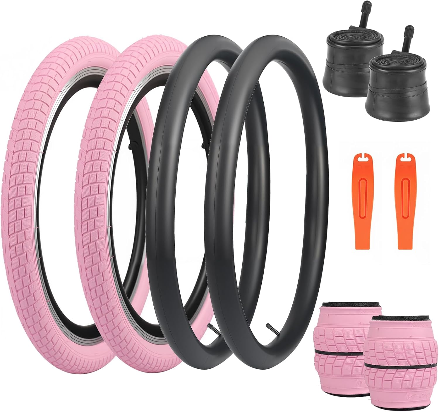 20×2.125 Bike Tires 1/2 Pack 20 Inch Bike Tire Kids Black 20×2.125 Bicycle Tire Folding Replacement Tire/Tube Suitable for 20×2.1 20×2. 125 20×2.25 Bicycle Tires, Multiple Colors