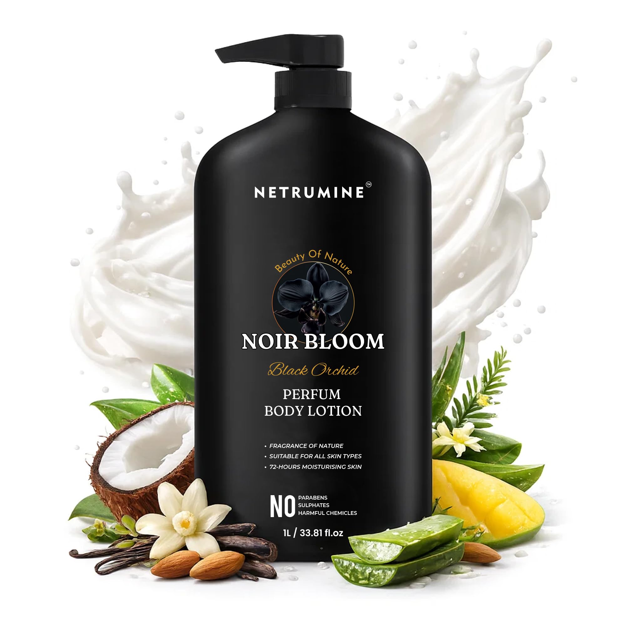 Noir Bloom Black Orchid Perfume Body Lotion for Women & Men | Long Lasting Fragrance | 72 Hours Moisturizing Lotion | Lightweight Non Greasy Daily Use Body Lotion | Paraben Free for All Skin Types (Pack Of 1)-image-18