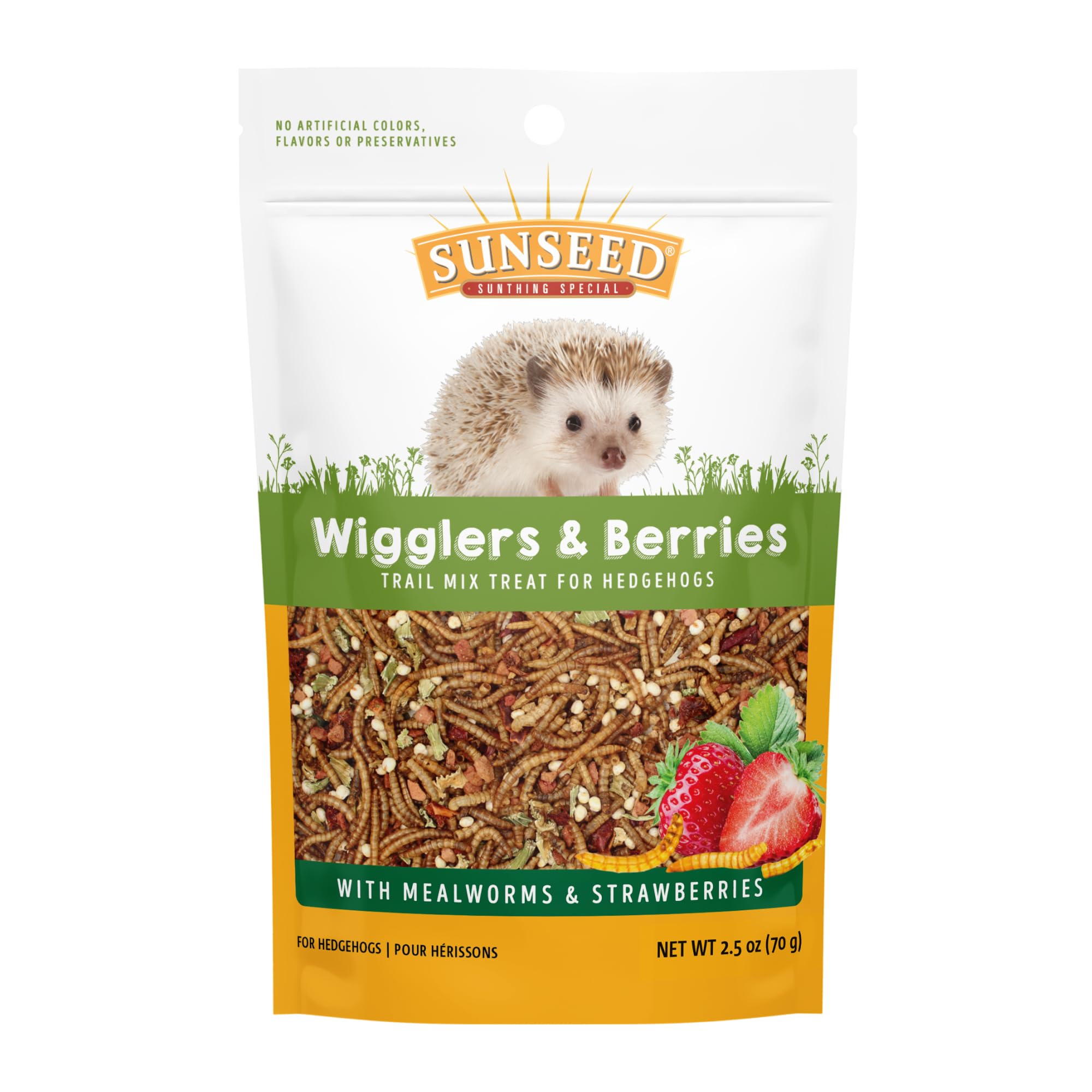Sunseed Vita Prima Wigglers & Berries Hedgehog Treats - High-Protein Berry Mix for Hedgehogs - Ideal Daily Supplement for Enhancing Your Hedgehog's Diet