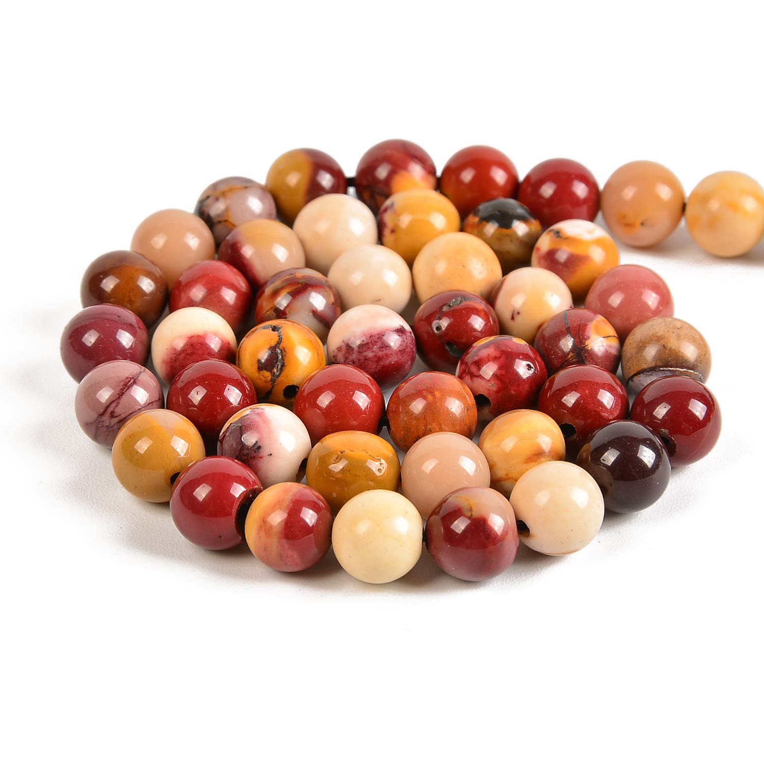 90 szt., 4 mm, naturalny jaspis księżycowy, okrągłe koraliki dystansowe luźne kamienne do produkcji biżuterii, 39 cm, 1 sznurek (jaspis księżycowy, 4 mm, 90 koralików)