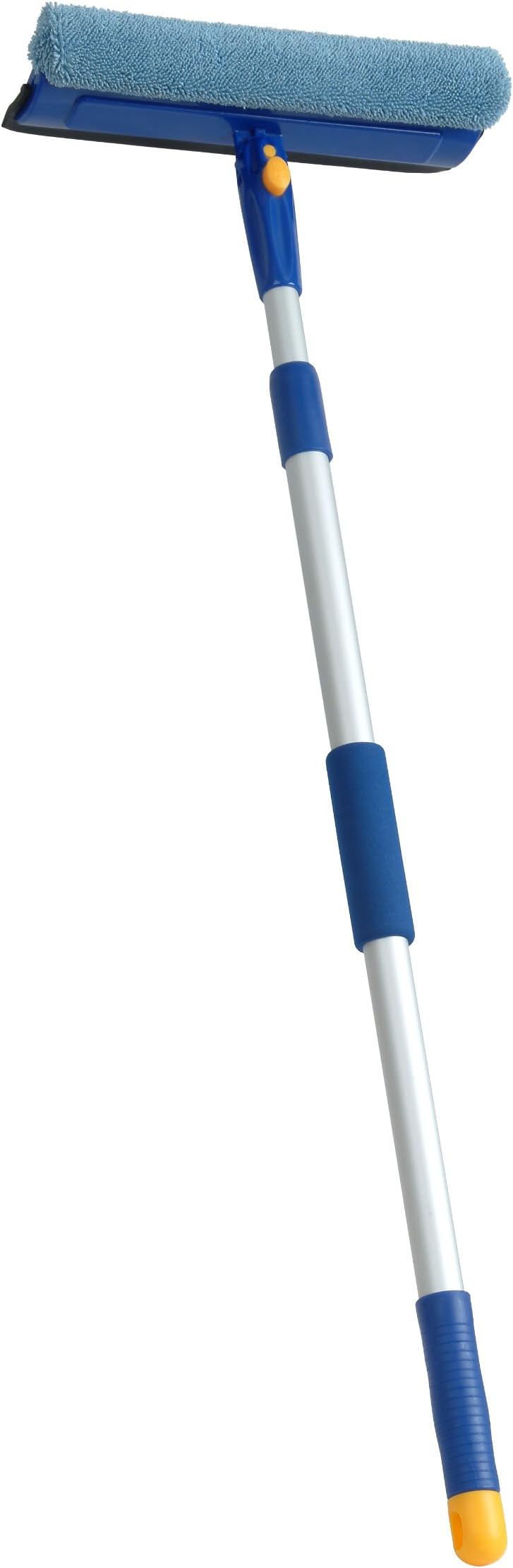 Superio Window Washer and Silicone Squeegee, Auto Easy Grip Extendable Handle Micro-fiber Washer with Rubber Squeegee