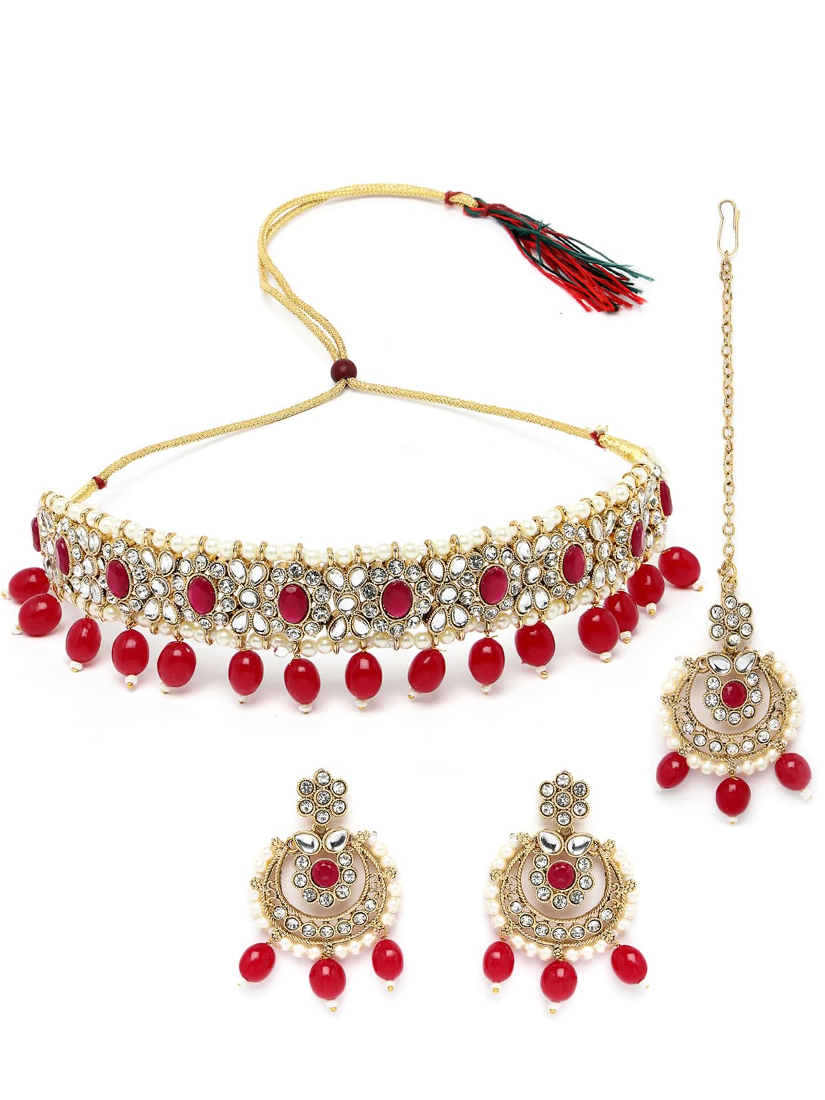 See full amazon price history chart for Sukkhi Pretty Traditional Style Gold Plated Red Kundan & Beads Choker Necklace Set With Earring And Maangtika | Jewellery Set For Women (NS105584) Sukkhi Pretty Traditional Style Gold Plated Red Kundan & Beads Choker Necklace Set With Earring And Maangtika | Jewellery Set For Women (NS105584) (B0CBB9GB58) Amazon Price History, Amazon Price Tracker