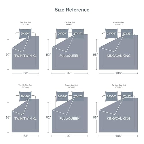 Miniatura 4 de Swift Home Ligero de gran tamaño, ultra suave, lavado con enzimas, textura arrugada, relleno de mezcla de algodón transpirable, juego de colcha de 3