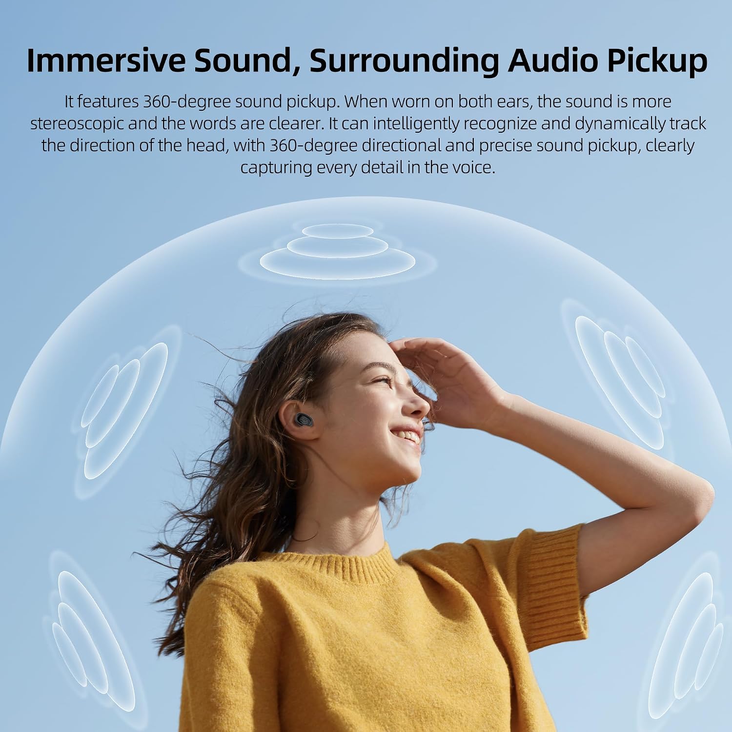 Rechargeable Hearing Aids for Seniors with Charging Case, Small in the Ear Hearing Assist Earbuds Noise Cancelling, Battery Status Display, Two-tone Design