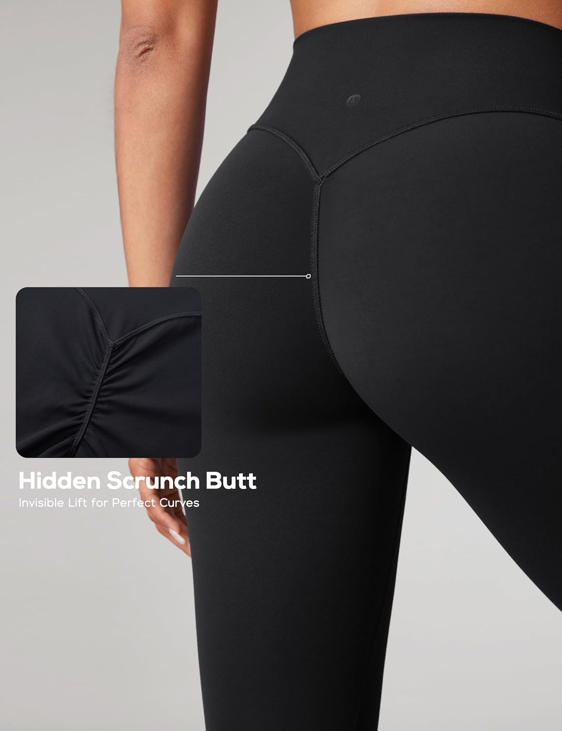 Hugcurve No Front Seam Hidden Scrunch Butt High Waisted Workout Leggings for Women Butt Lifting Yoga Pants Gym - 25'' - Image 4