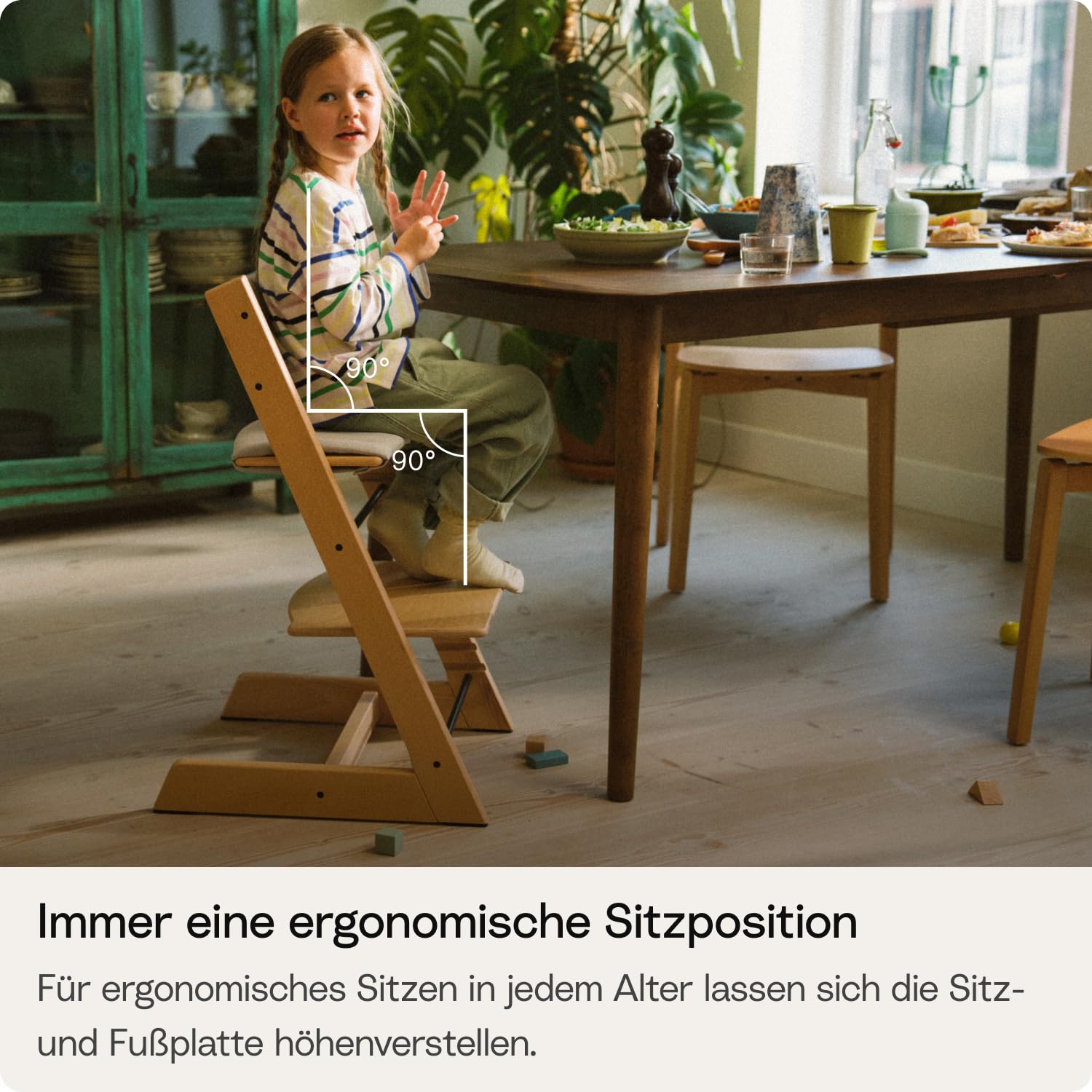 Stokke Tripp Trapp Stuhl Natural – Verstellbarer ergonomischer Stuhl für Kleinkinder, Kinder & Erwachsene
