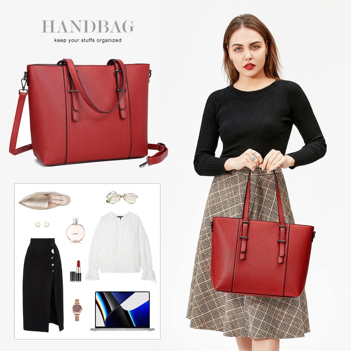 Women Purses and Handbags Tote Shoulder Bag Top Handle Satchel Bags for Ladies - Image 6