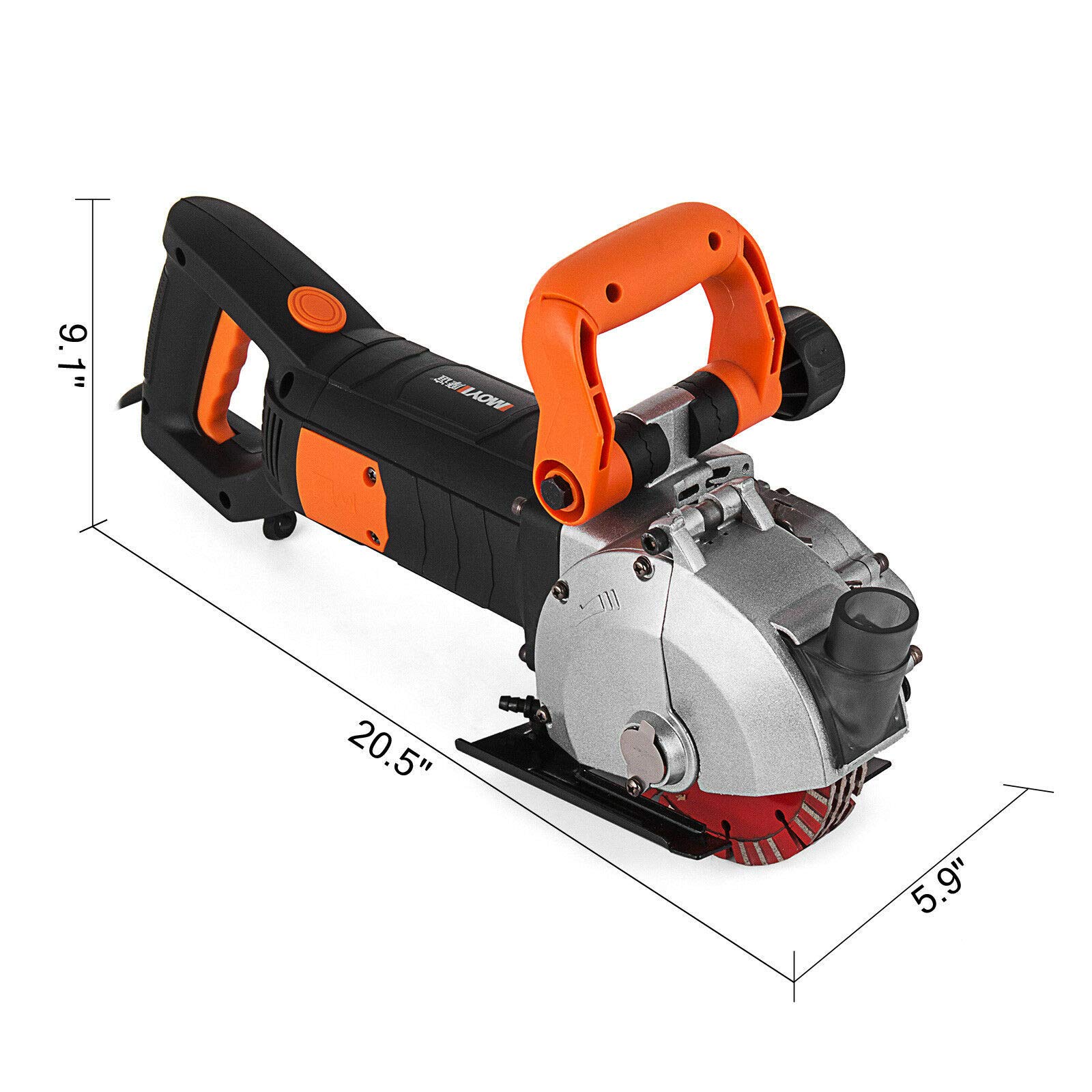 BuoQua Bruzdownica do ścian, 5000 obr./min, 4800 W, do cięcia rowków ściennych, 42 mm, do cegieł, granitu, marmuru, betonu, Notcher Groover z 5 brzeszczotami
