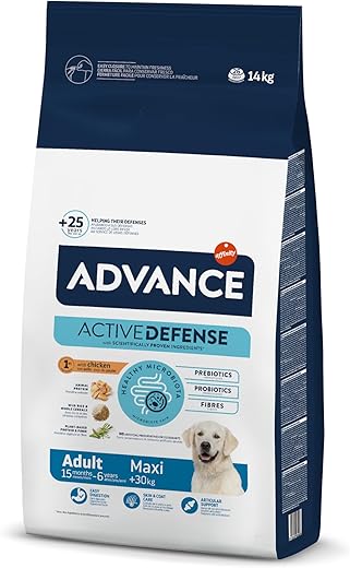 Advance – Pienso para perros adultos grandes Advance Maxi pollo y arroz. 14 Kg