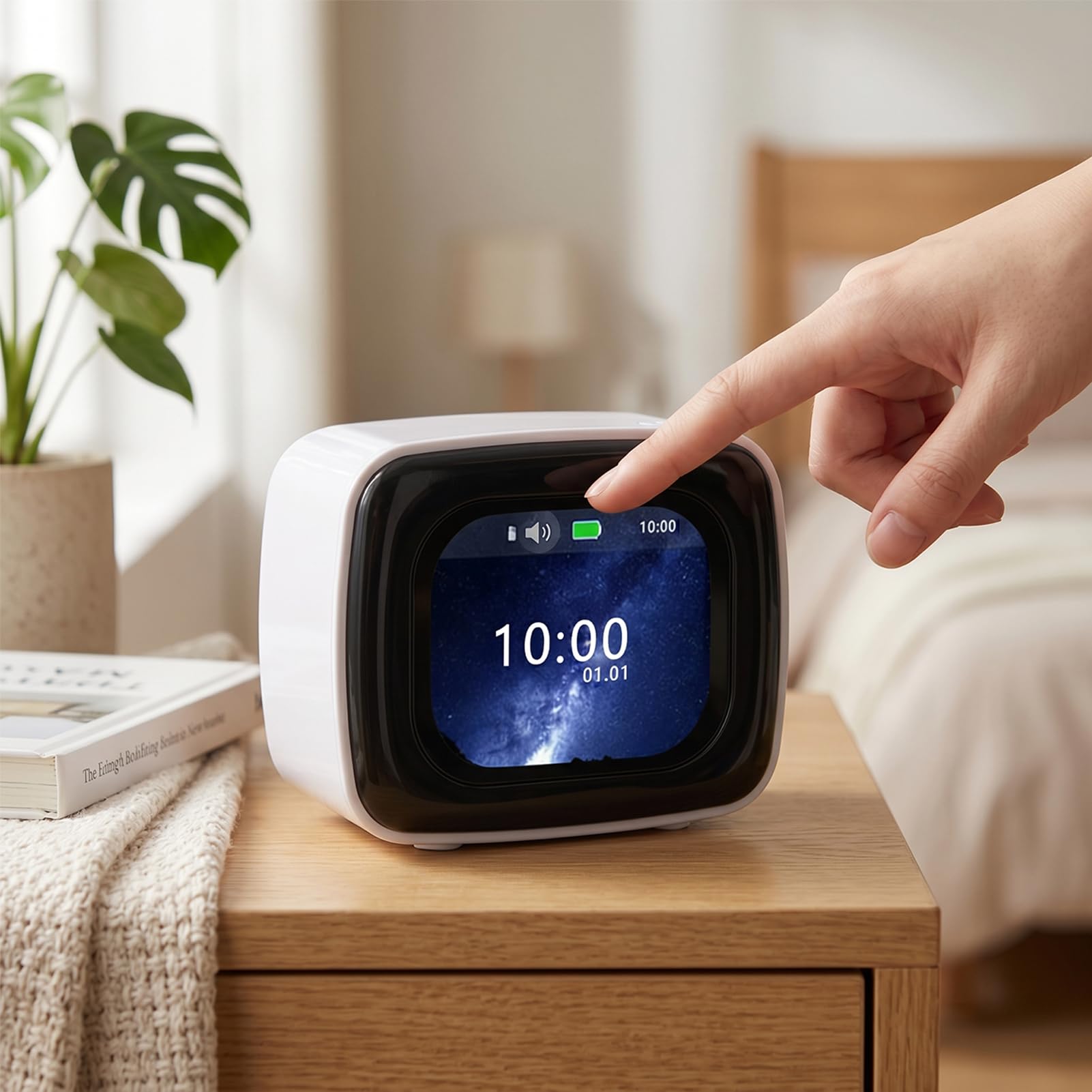 Cosiki Touchscreen Bluetooth Speaker with Alarm Clock