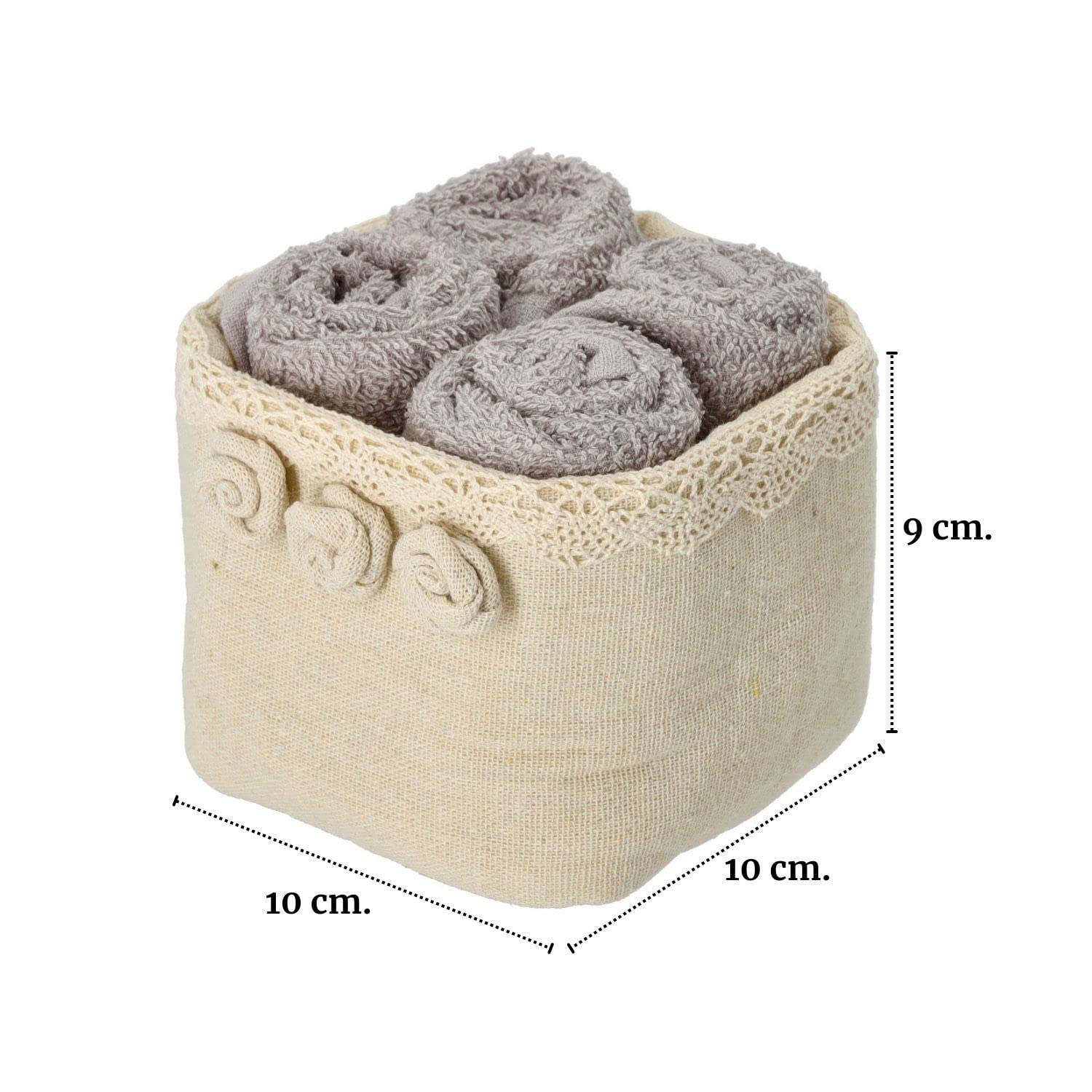 Panier De Rangement Tissé Gris 21x13x15,5 Cm - Pour Salle De Bain, Cuisine, Bureau - Organisateur