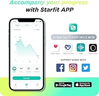 Vista 7 de RunStar Báscula para peso corporal y porcentaje de grasa, escala inteligente digital de precisión de 8 electrodos para medición de composición