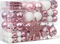 Vista 1 de XmasExp Paquete de 99 adornos de bolas de Navidad surtidos inastillables para árbol de Navidad con paquete de regalo de mano para árbol de Navidad