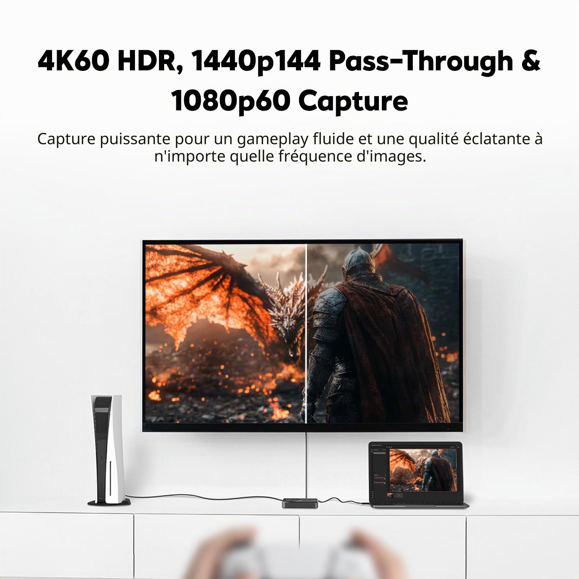 AVerMedia GC311G2 Streamline MINI+ Carte de capture pour streaming, passage HDR 4K60, enregistrement vidéo 1080p60, capture de jeu pour PS5, Xbox, Switch, PC, compatible avec Twitch, OBS, Windows, Mac
