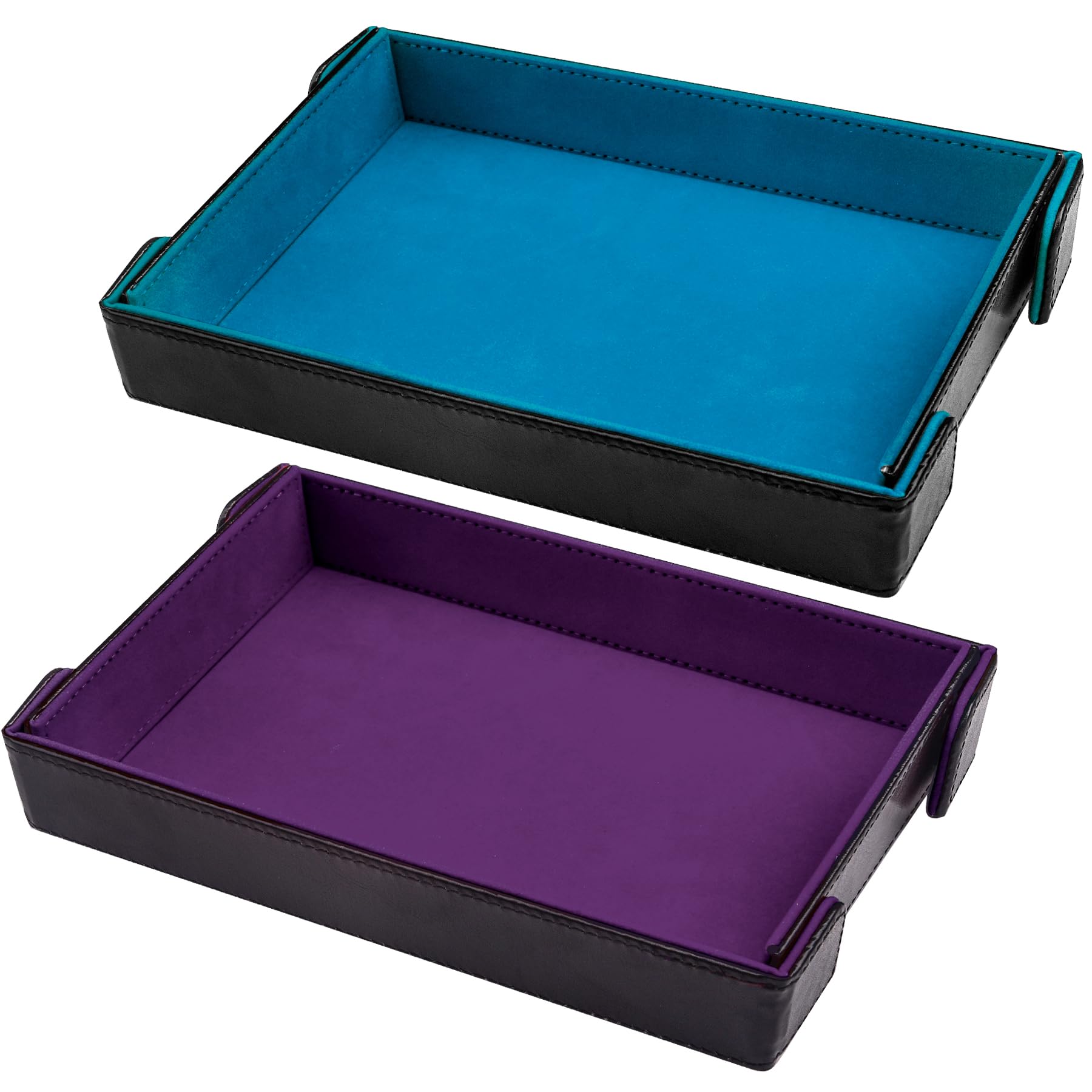 SIQUK 2 Pieces Magnetic Dice Tray Rectangle Folding Dice Rolling Trays
