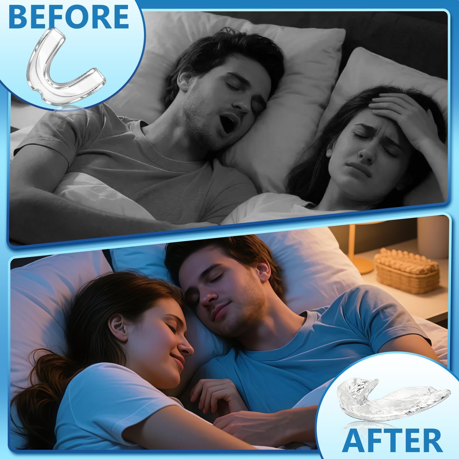 Protector Bucal Para Dormir Bruxismo, Férulas Descarga 2 Tamaños, Kit Dental Reutilizable