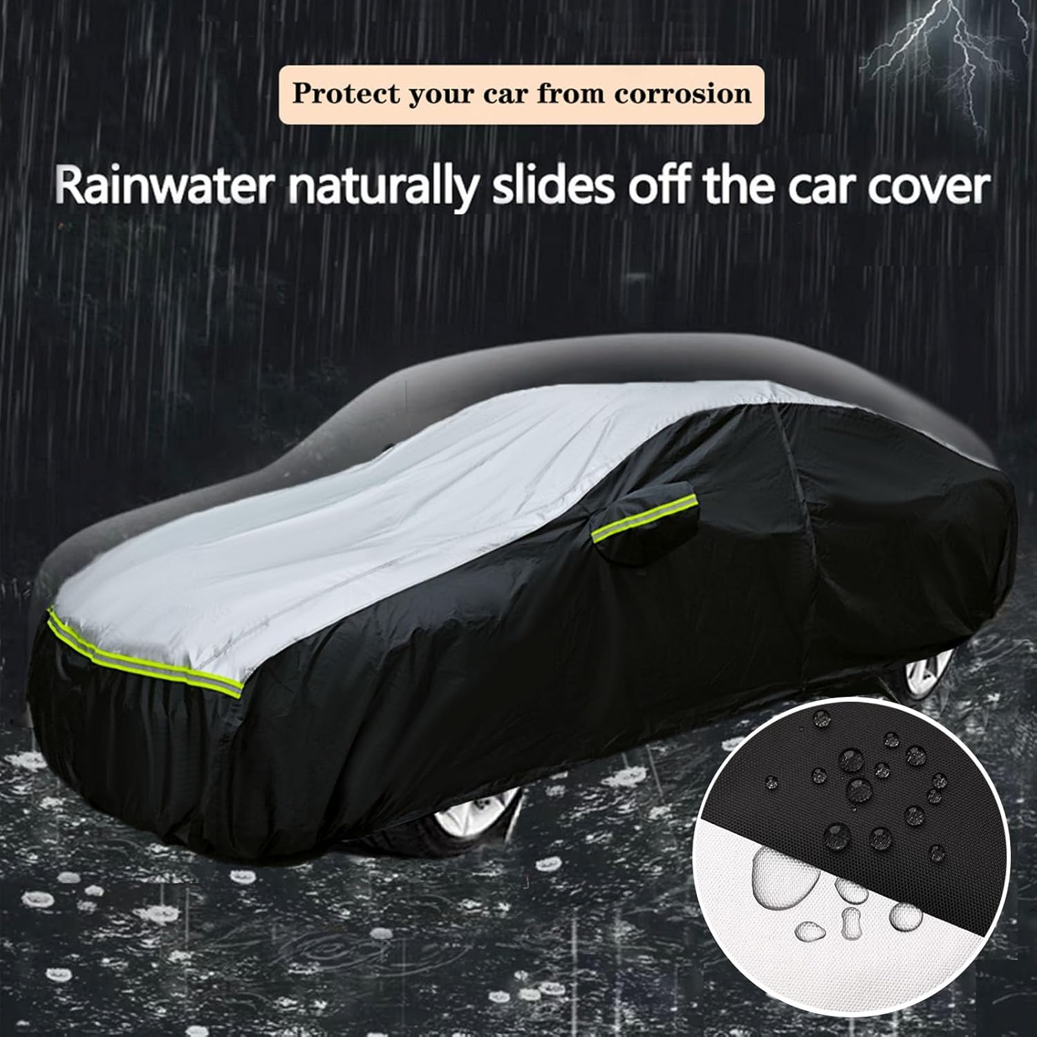 Car Cover Waterproof All Weather Tear-Resistant, Durable and Sun Protect,Suitable for Nissan Altima, Toyota Camry, Honda Accord, Lexus GS, Infiniti Q50, Kia K5, Fit Sedan Length (188-195 inch)