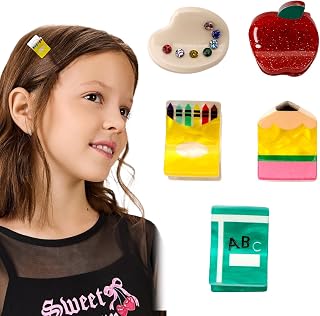 Mini Pencil Hair Clips for Women Girls, Teacher Hair Accessories - Fun Pencil Hair Clips for Teachers and Students Back to School Accessories Thin & Thick Hair Teacher Appreciation Gift