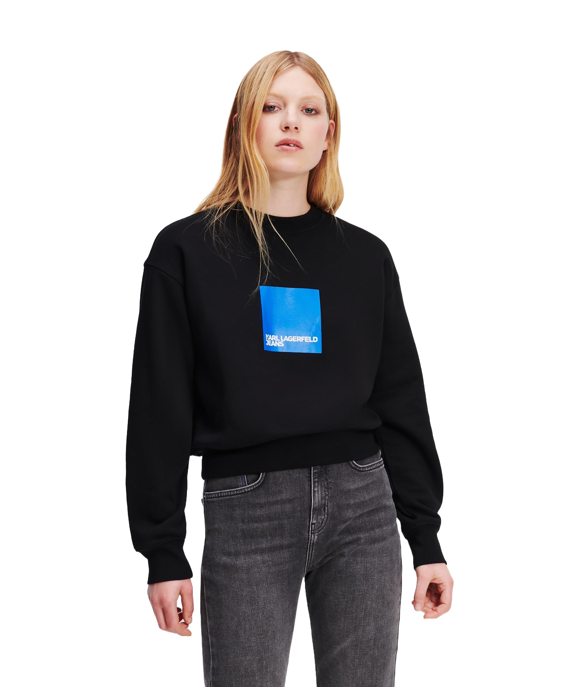 Karl Lagerfeld Jeans Women Regular Logo Sweatshirt Black XS