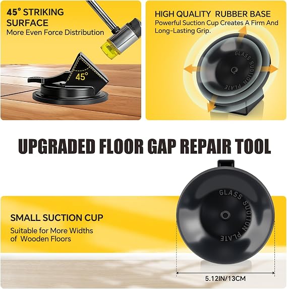 Floor Gap Fixer Tools, Laminate Flooring Tools for Fixing Gap, Heavy Duty Suction Cup Flooring Gap Repair Tool, Wood Plank Grabber Floor Fix Pro, for Smooth Laminate, Vinyl Flooring Plank Gap Fix