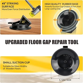 Floor Gap Fixer Tools, Laminate Flooring Tools for Fixing Gap, Heavy Duty Suction Cup Flooring Gap Repair Tool, Wood Plank Grabber Floor Fix Pro, for Smooth Laminate, Vinyl Flooring Plank Gap Fix